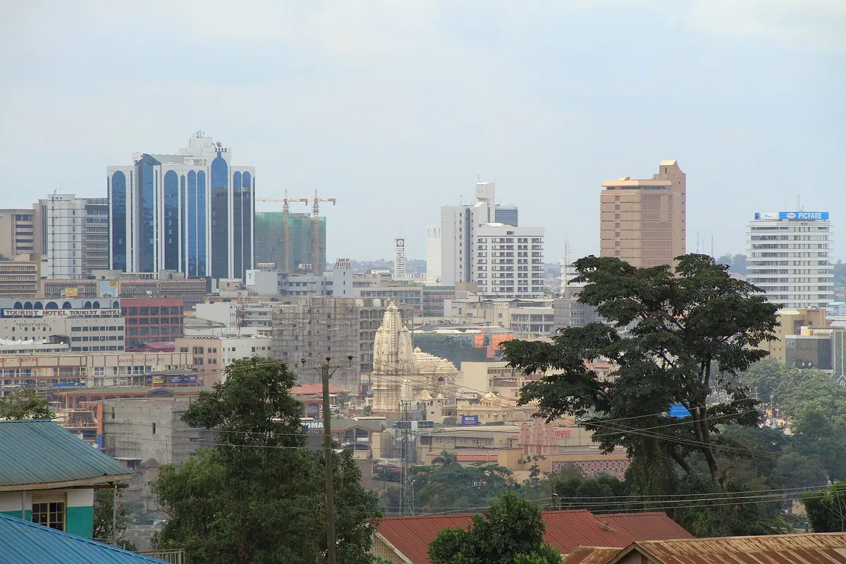 Kampala city centre skyline