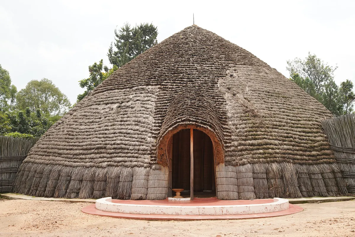 Thatched royal residence at the King's Palace Museum, Nyanza